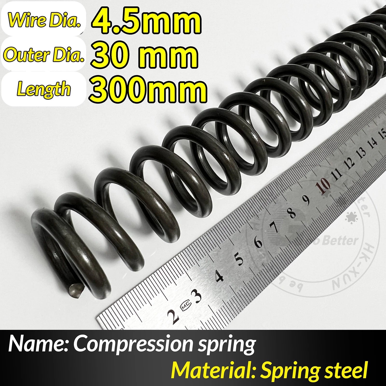 Compression Spring Pressure Springs, Wire Dia 4-5mm, OD 20-80mm, Length 300mm