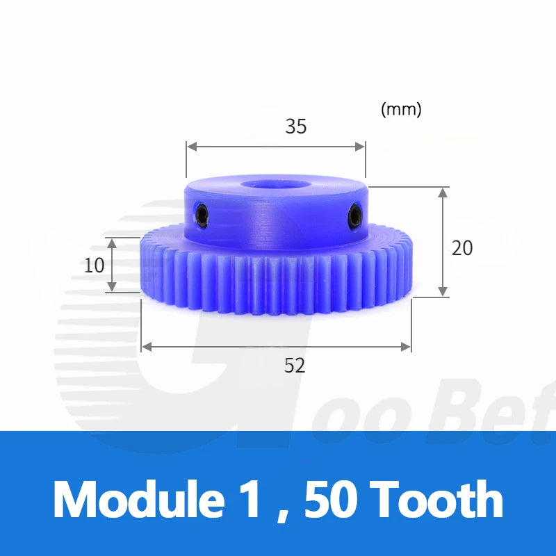 Mod 1/1.5/2 Precision Spur Gear Pinion 15-120 Tooth with Step Bore 4-16mm Nylon