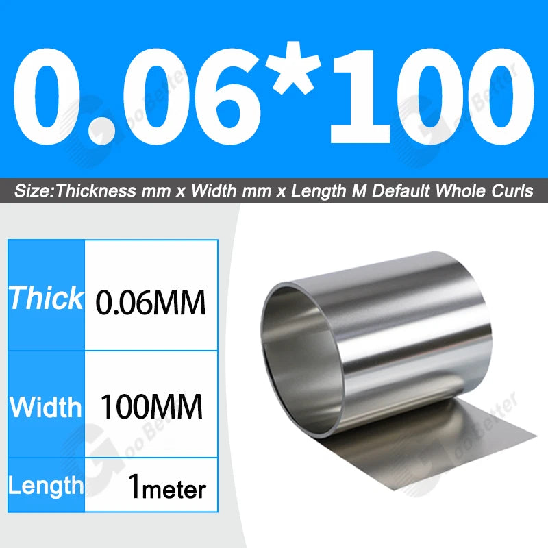 1 Meter 304 Stainless Steel Band SUS304 Sheet Foil Plate Strip Thick 0.01mm-1mm
