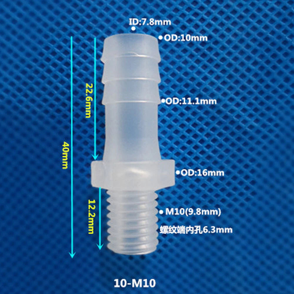 BSP Metric External Thread Straight Barb Connector – Plastic Hose Pipe Fitting