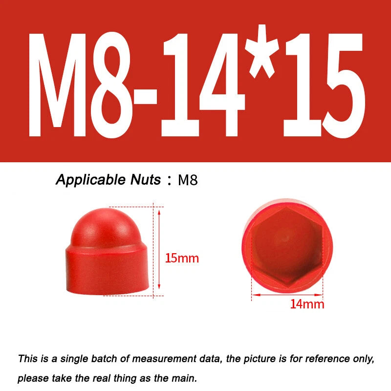 Hex Bolt & Nut Protection Caps – Plastic Hexagonal Screw Covers for M4 M5 M6 M8 M10 to M24 (PE, 5-100 Pack)