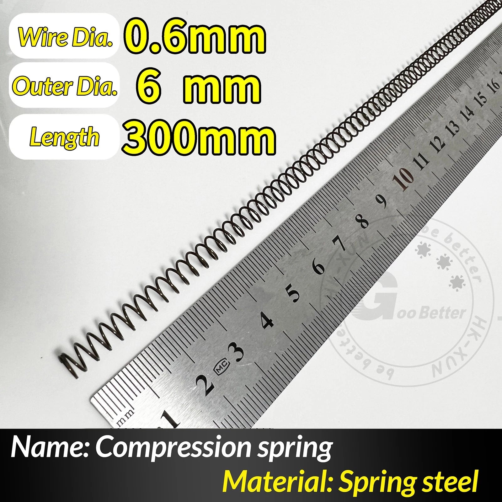 Compression Spring Pressure Springs, Wire Dia 0.3-1.0mm, OD 2-25mm, Length 300mm