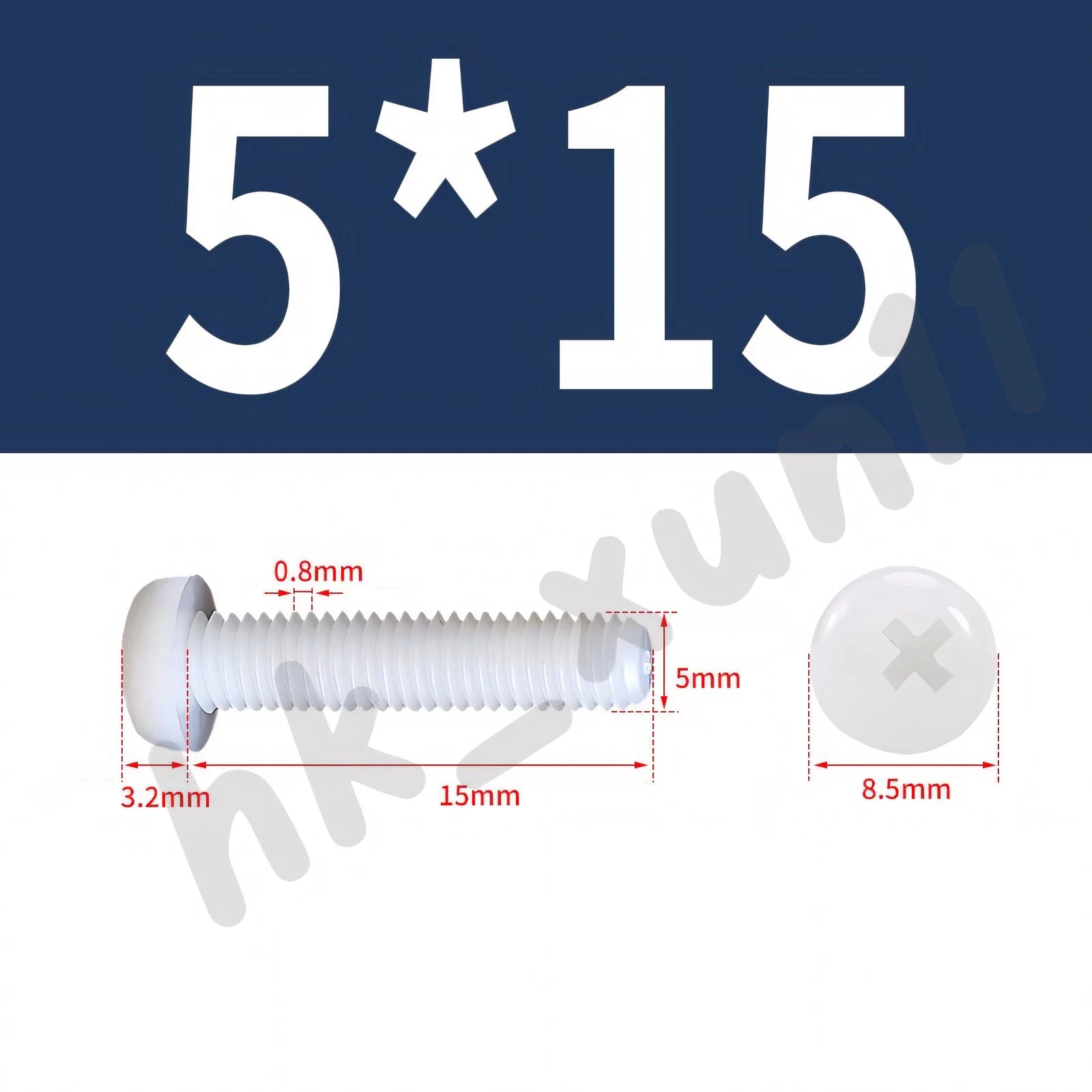 White/Black Nylon Phillips Machine Screws – M2 to M6, Plastic Round Pan Head Bolts