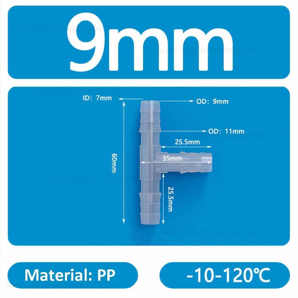 Plastic Barbed Hose Connectors — T-Piece, Elbow & Straight Fittings for Air & Water Lines