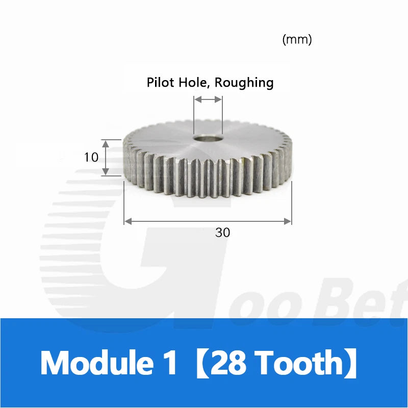 Mod 1 1.5 2 2.5 3 4 5 Spur Gear C45 Steel 12 Tooth - 160 Tooth Motor Pinion Flat