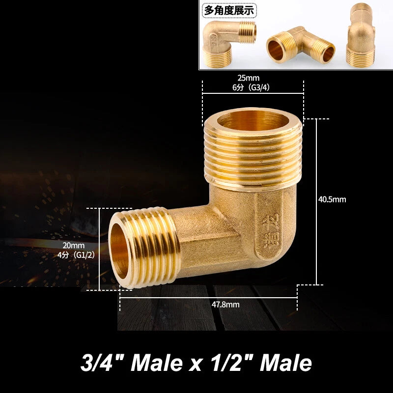 BSP Brass Pipe Fittings – Elbow & Union Connectors, Female/Male, 1/2" 3/4" 1"