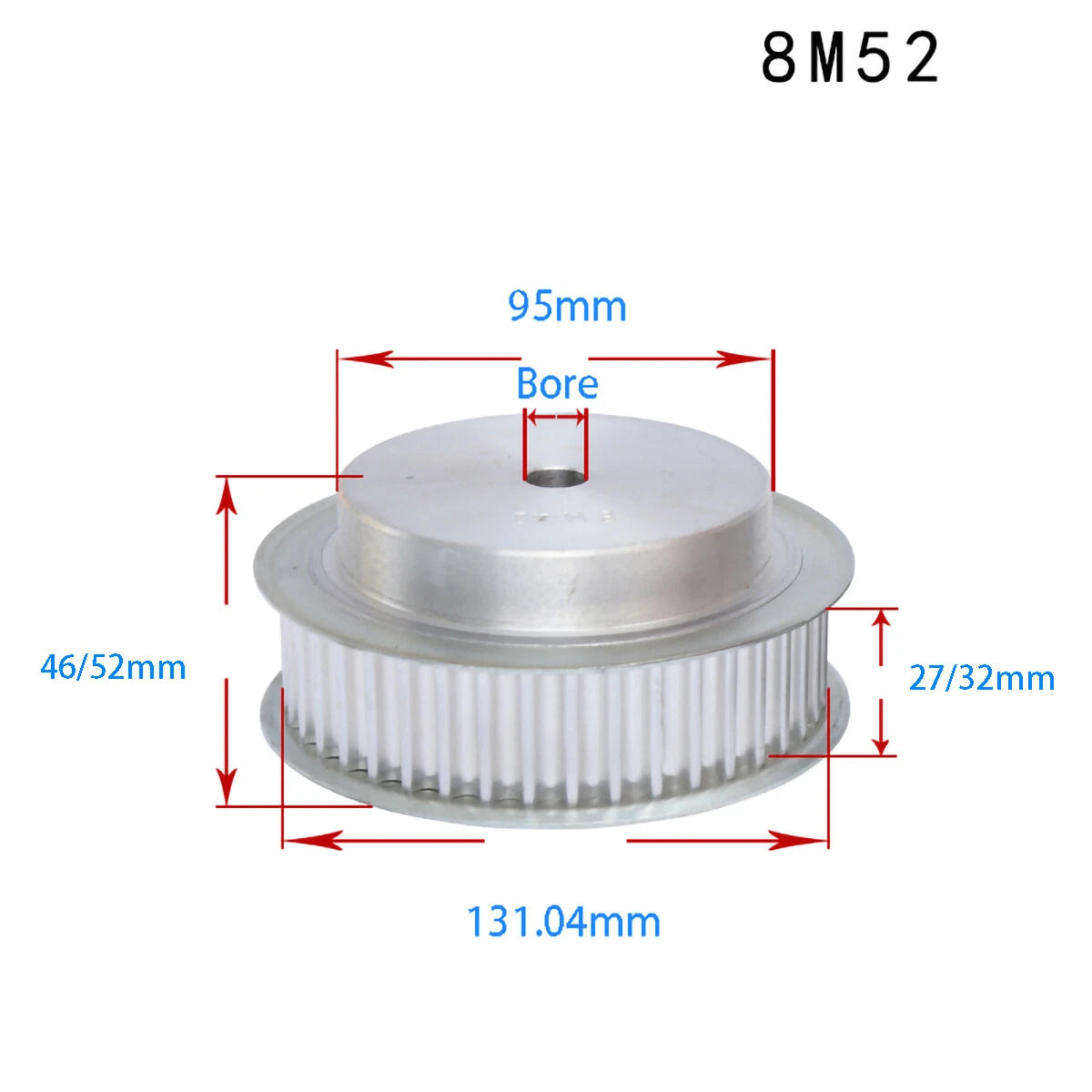 BF-type HTD8M 25mm-30mm Timing Belt Pulley 12 - 72 Tooth for CNC Step Motor