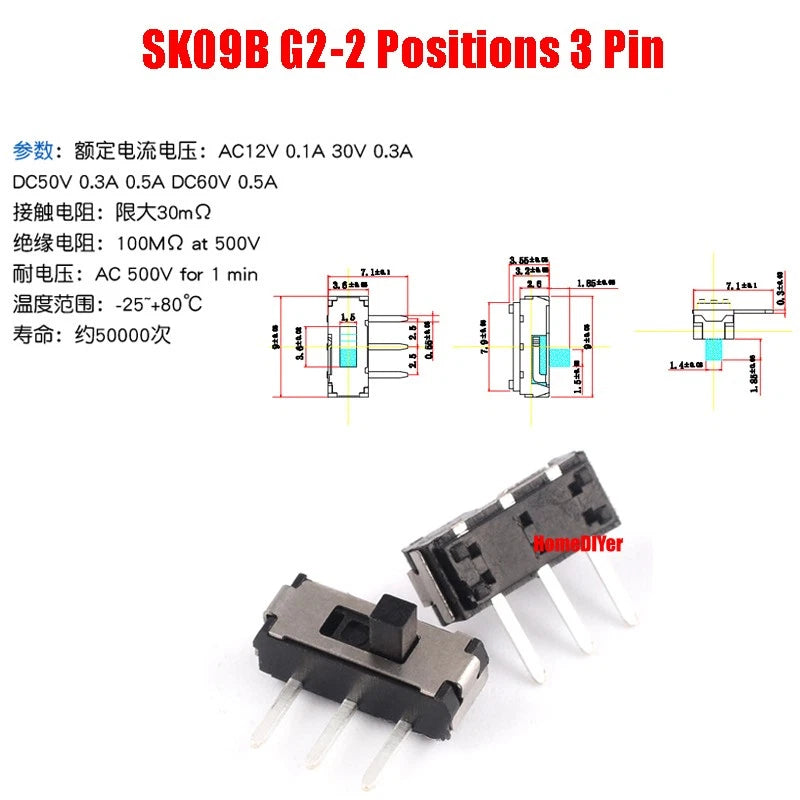 Miniature Slide Switch SS SK Series — 2/3 Position, 3–8 Pin Toggle Switches