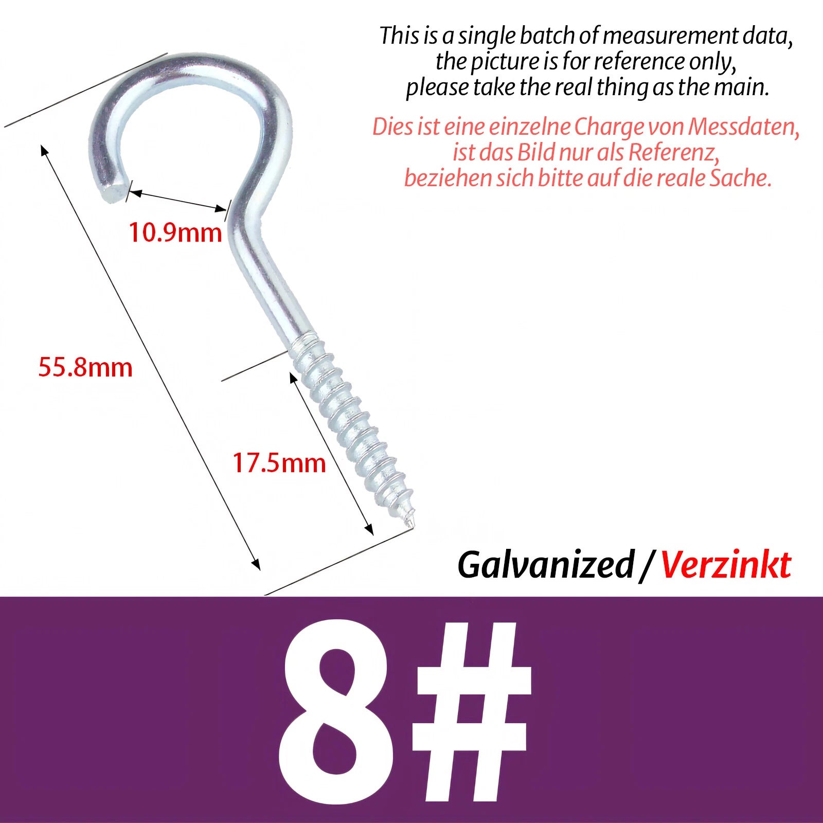 Screw-In Eye Hooks & Open Hooks — Nickel, Zinc & 304 Stainless, 16–106mm, All Sizes