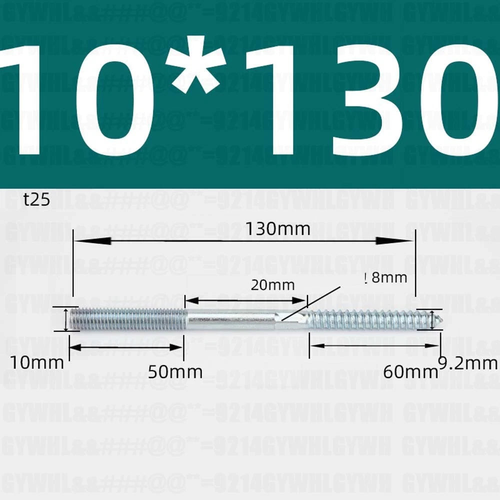M6 M8 M10 Hanger Bolts – Zinc Plated Steel Torx Drive, Headless Furniture Wood Screws for Sofa Legs & Mounting
