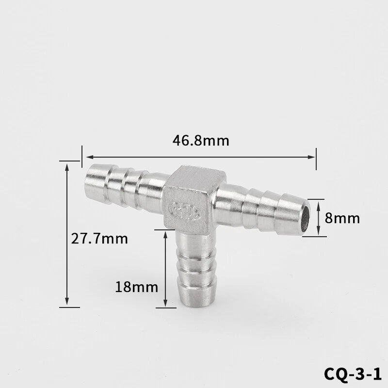 Stainless Steel Barb Hose Fittings — Straight, Elbow, Tee, Y-Piece & Cross