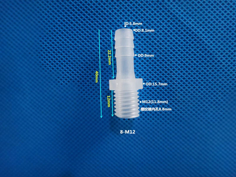 Aquarium Accessories Plastic Hose Barb Fitting Metric Thread Male Connector