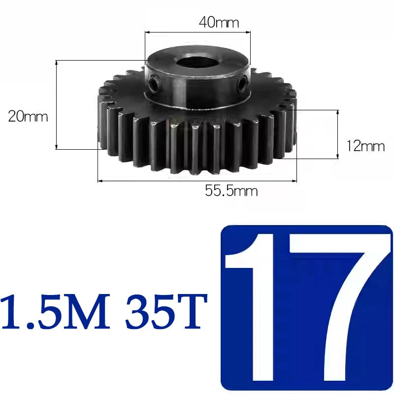 Spur Gears 1.5 Mod Transmission Gear With Step 45#Steel Pinion Motor Gear 15~50T