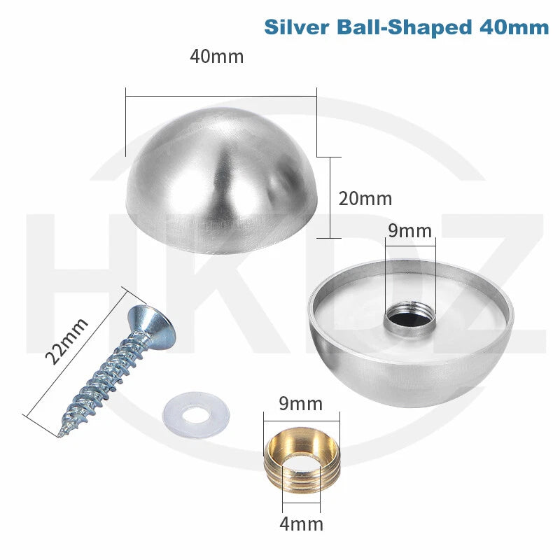 Stainless Steel Mirror Screw Cover Caps – Decorative Disc Plates for Glass, Mirrors & Furniture (16-50mm, Flat/Dome, Silver/Gold/Black/Rose Gold)