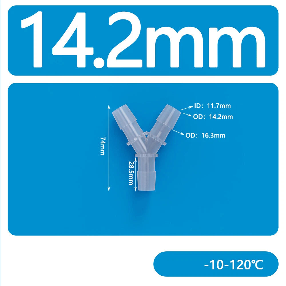 Y-Type 3-Way Barbed Hose Connector — Plastic Tee Fitting for Tube & Pipe
