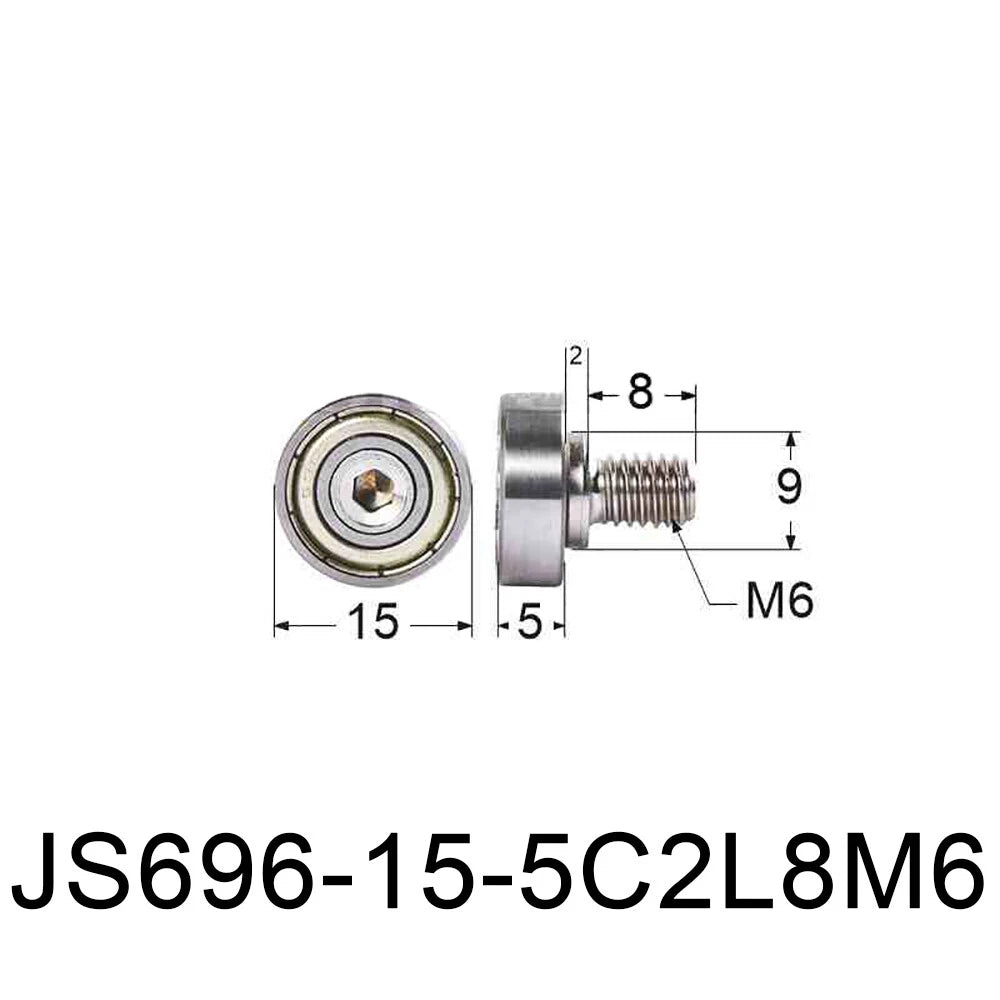 NTBG 7-52mm Metal Ball Bearing Pulley Flat Roller Guiding Wheel M3-M10 Threaded