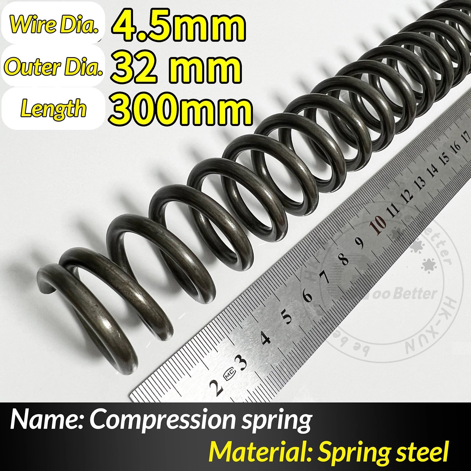 Compression Spring Pressure Springs, Wire Dia 4-5mm, OD 20-80mm, Length 300mm