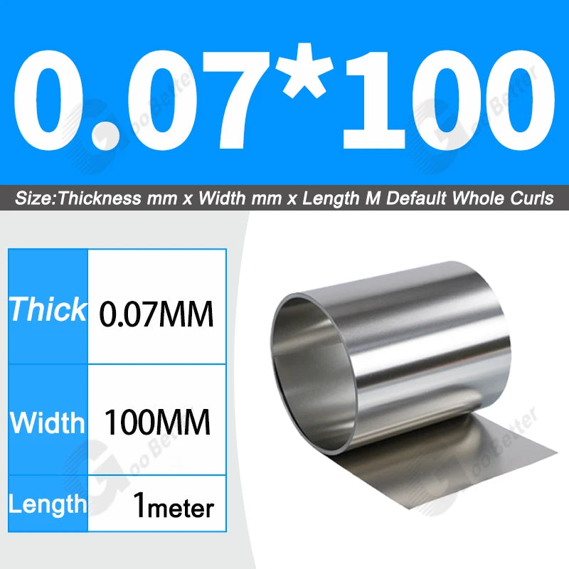 1 Meter 304 Stainless Steel Band SUS304 Sheet Foil Plate Strip Thick 0.01mm-1mm