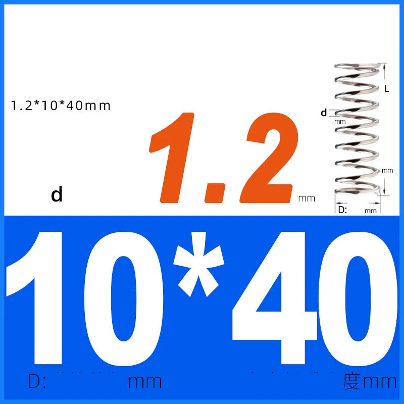 Compression Spring 1.2mm Wire Dia 8mm - 13mm OD Small Pressure Springs