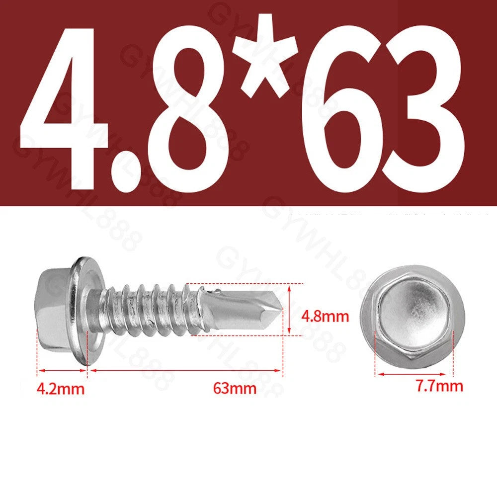 410 & A2 Stainless Hex Head Self‑Drilling Tek Screws – for Metal Roofing & Sheeting