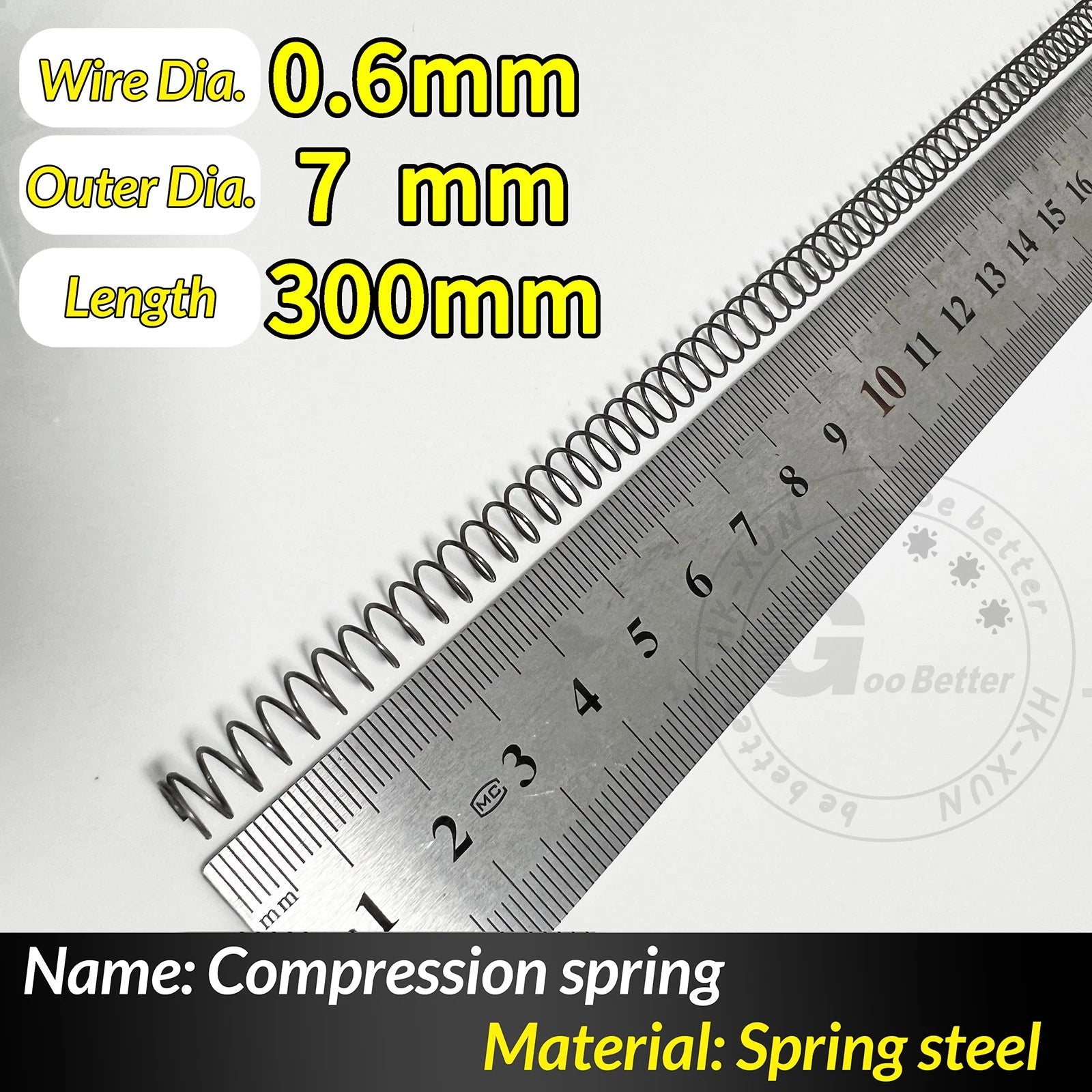 Compression Spring Pressure Springs, Wire Dia 0.3-1.0mm, OD 2-25mm, Length 300mm