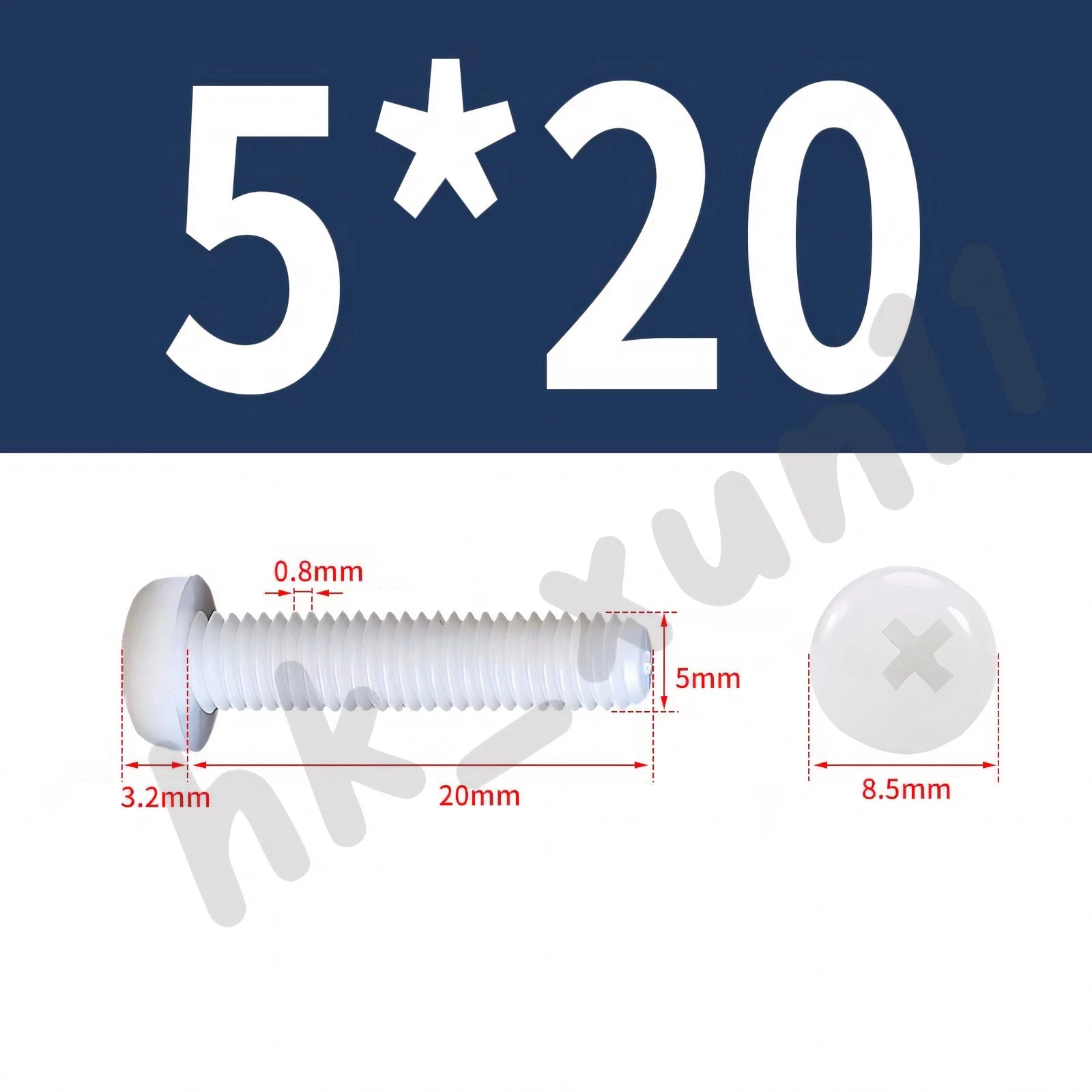 White/Black Nylon Phillips Machine Screws – M2 to M6, Plastic Round Pan Head Bolts