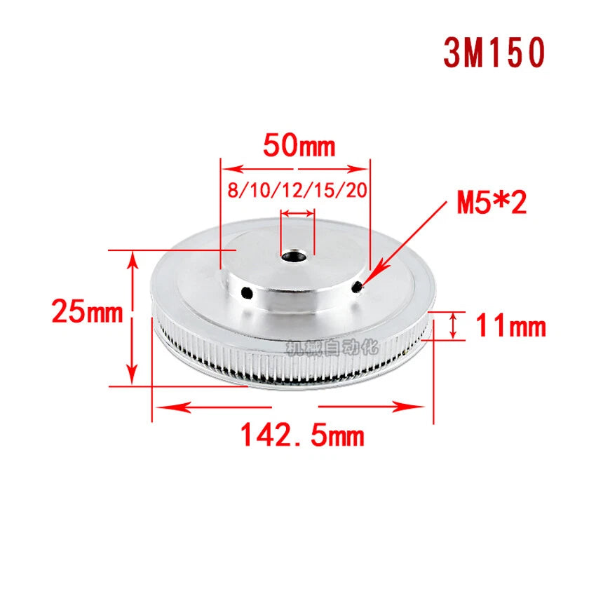 HTD-3M 12T-150T Timing Belt Pulley Pitch 3mm Tooth Width 11mm Synchronous Wheel