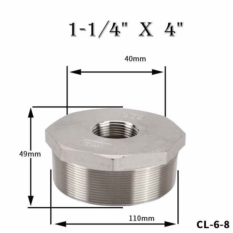 304 Stainless Steel Reducing Bush Adaptor | Male to Female NPT Pipe Fitting