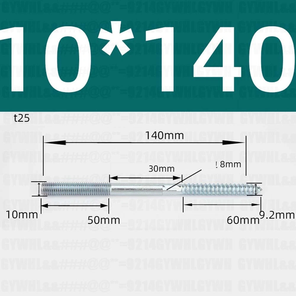 M6 M8 M10 Hanger Bolts – Zinc Plated Steel Torx Drive, Headless Furniture Wood Screws for Sofa Legs & Mounting