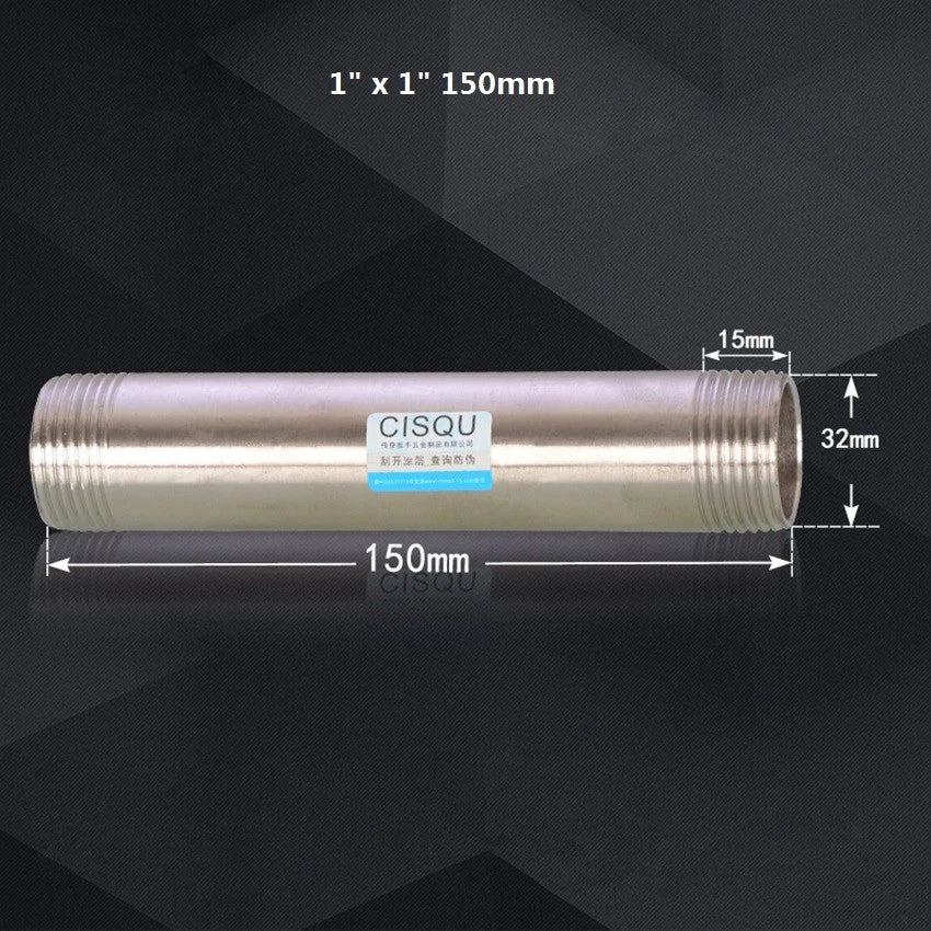 Stainless Steel BSP Male Threaded Double Nipple Pipe Extension Fitting | 1/2" 3/4" 1"