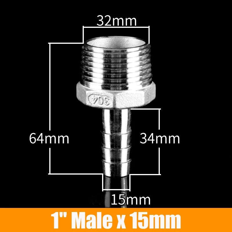 1/4"-4" Inch Female/Male Stainless Hose Connector Fitting For Air Water Fuel Gas