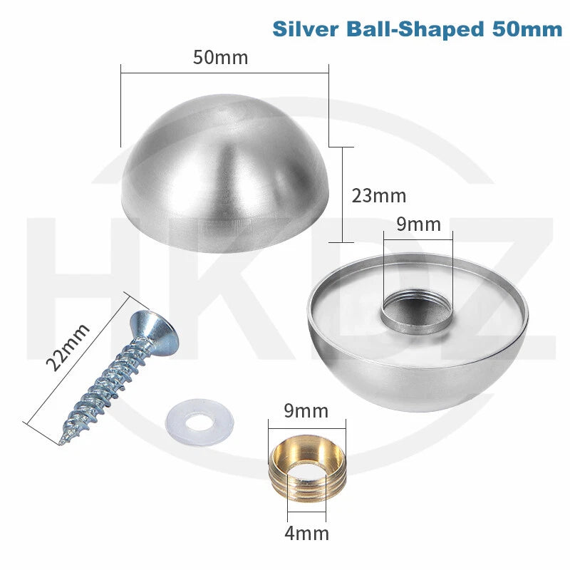 Stainless Steel Mirror Screw Cover Caps – Decorative Disc Plates for Glass, Mirrors & Furniture (16-50mm, Flat/Dome, Silver/Gold/Black/Rose Gold)