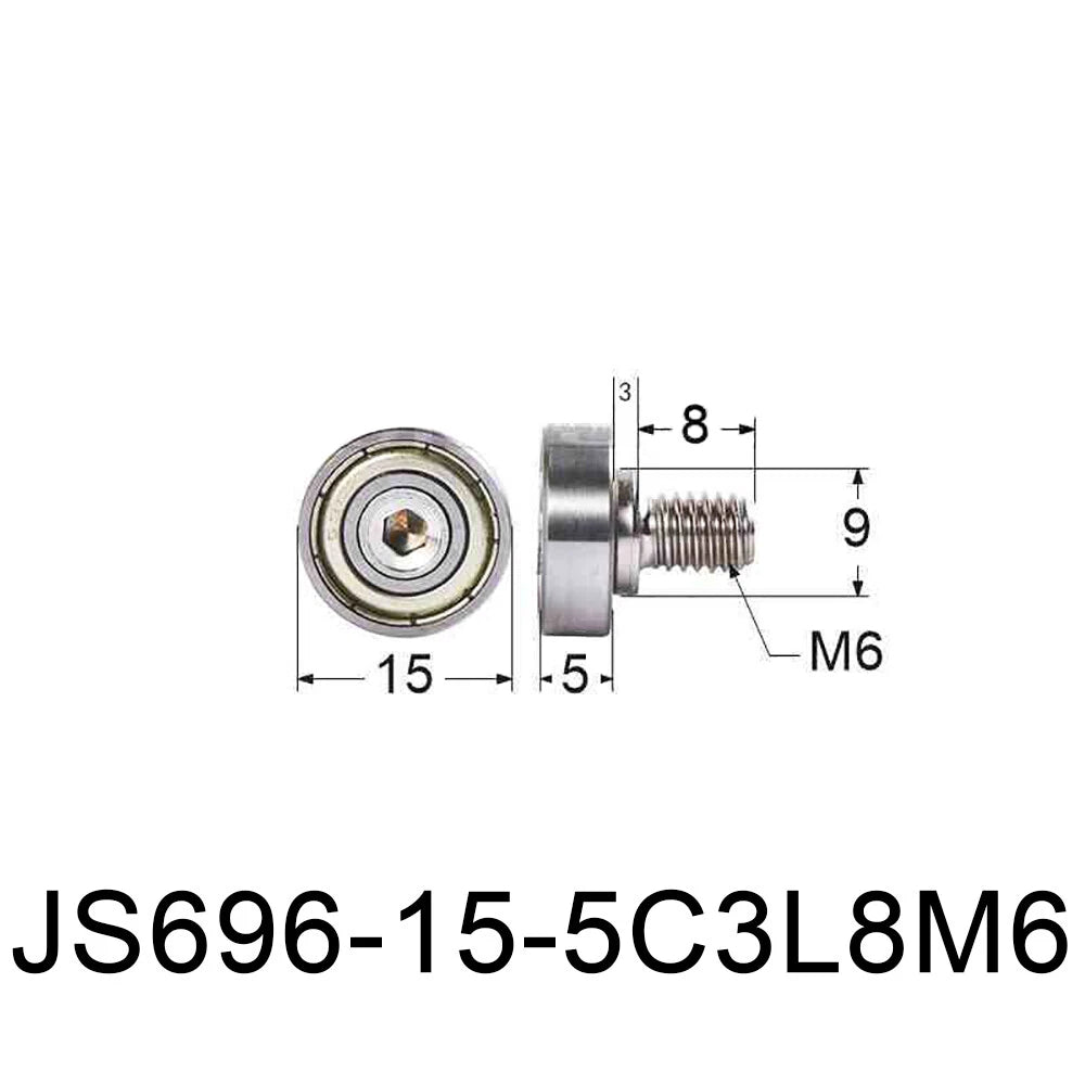 NTBG 7-52mm Metal Ball Bearing Pulley Flat Roller Guiding Wheel M3-M10 Threaded