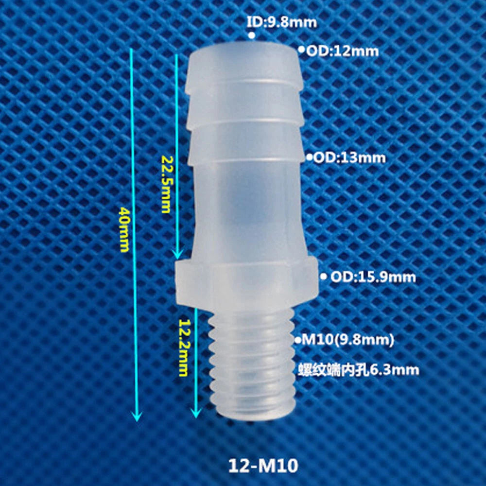 BSP Metric External Thread Straight Barb Connector – Plastic Hose Pipe Fitting