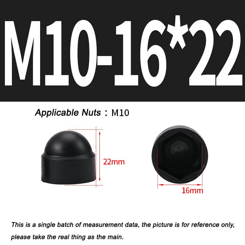 Hex Bolt & Nut Protection Caps – Plastic Hexagonal Screw Covers for M4 M5 M6 M8 M10 to M24 (PE, 5-100 Pack)