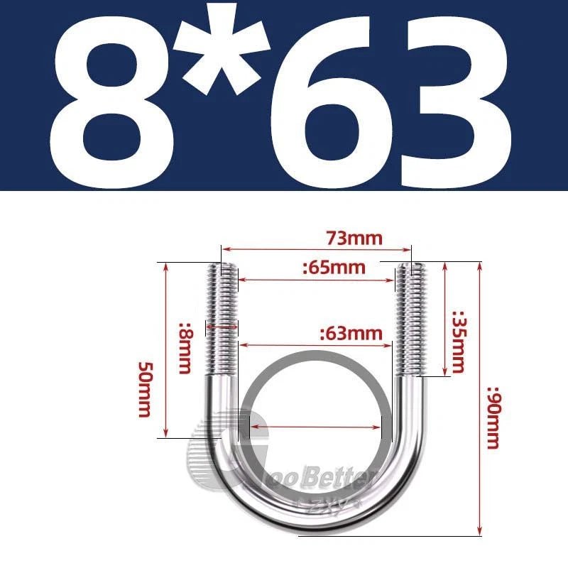 Square U - Bolts Stainless Steel — M6 to M24 | 304 A2 & 316 A4 Marine Grade - HomeDIYer