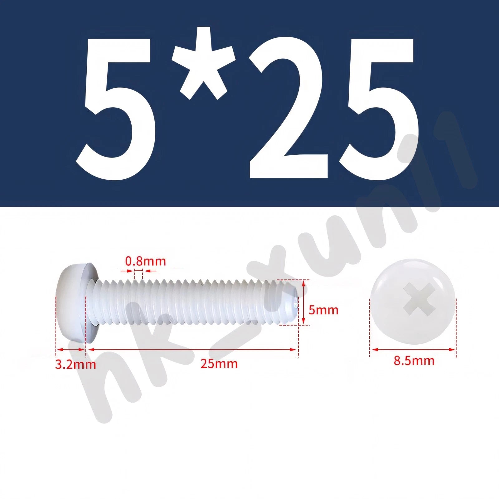 White/Black Nylon Phillips Machine Screws – M2 to M6, Plastic Round Pan Head Bolts