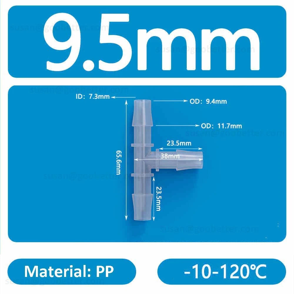 Plastic Barbed Hose Connectors — T-Piece, Elbow & Straight Fittings for Air & Water Lines