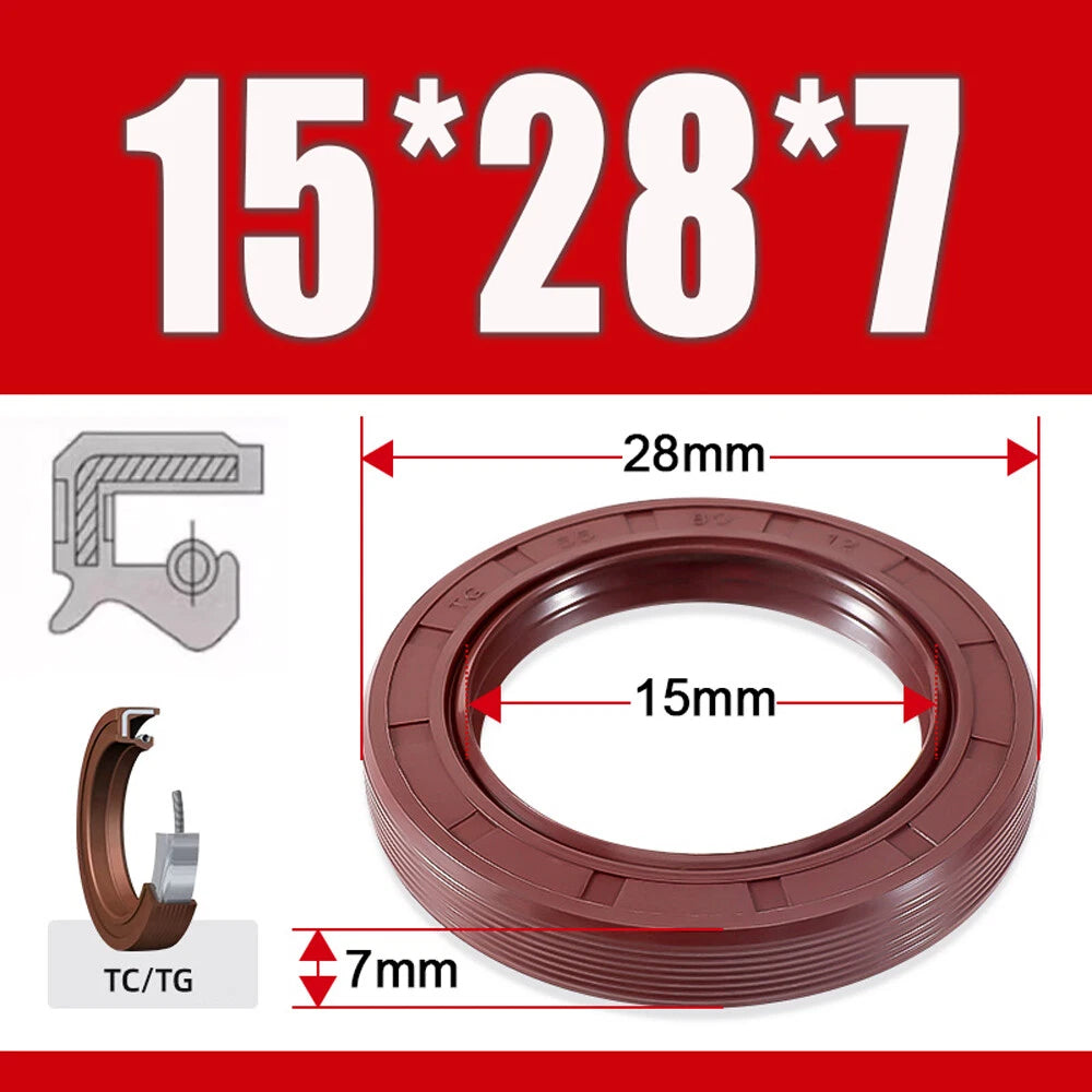Metric TC Oil Seal FKM Dual Lip Rotary Shaft Seal 8mm–40mm Bore