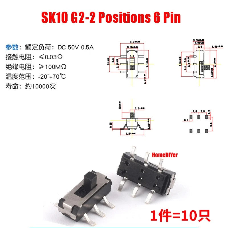 Miniature Slide Switch SS SK Series — 2/3 Position, 3–8 Pin Toggle Switches