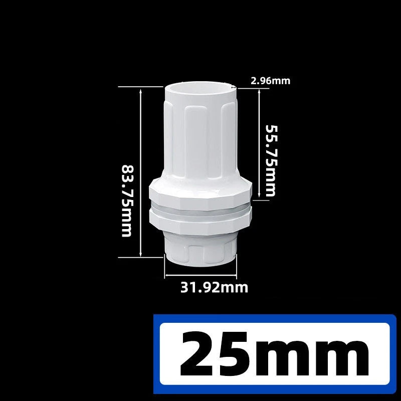 PVC Pipe Fittings White Connector Metric For Aquarium Fish Tank Various Parts