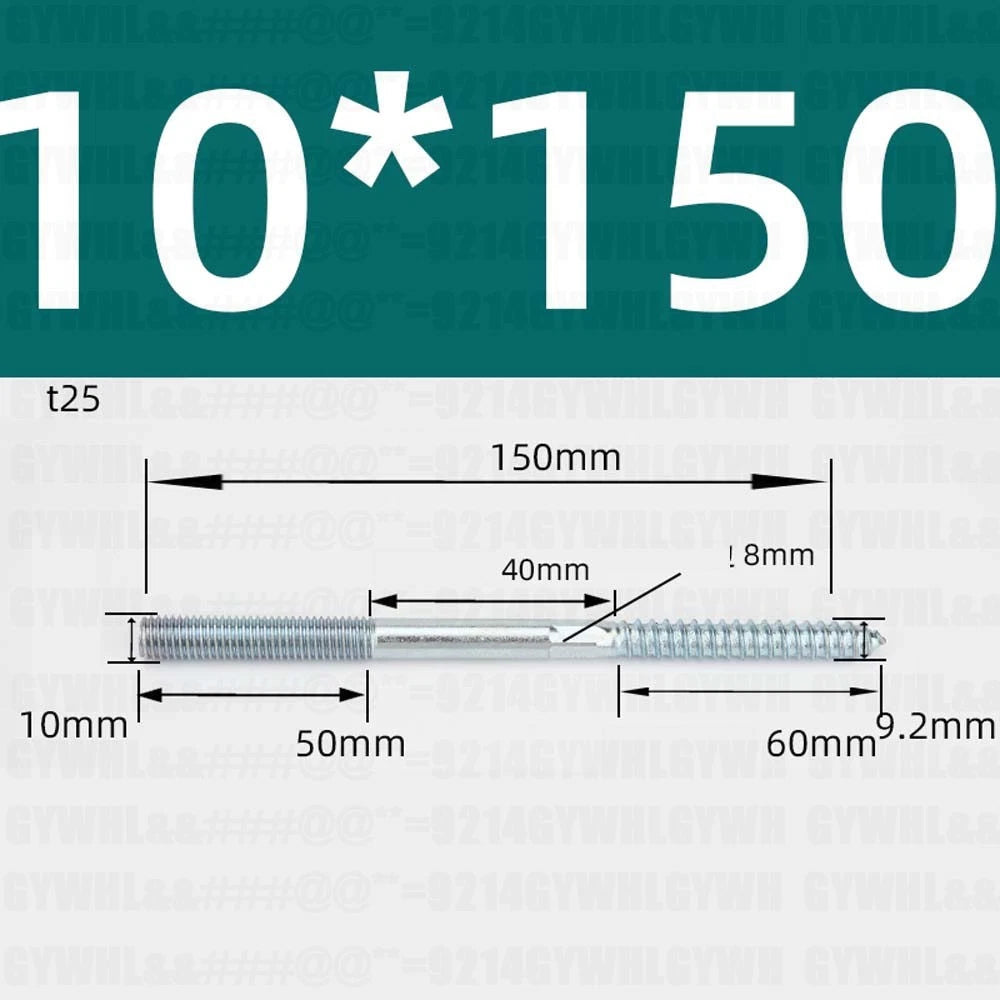 M6 M8 M10 Hanger Bolts – Zinc Plated Steel Torx Drive, Headless Furniture Wood Screws for Sofa Legs & Mounting