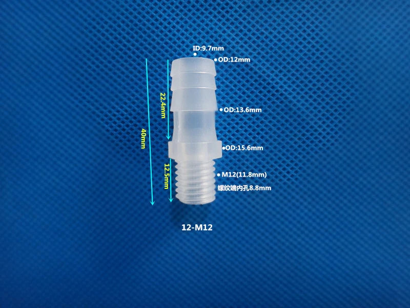Aquarium Accessories Plastic Hose Barb Fitting Metric Thread Male Connector