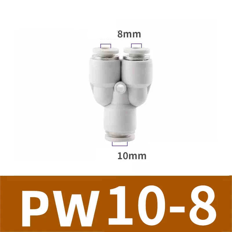White Pneumatic Push Fit Connector Tube Pipe Joiner Air Water Lines Hose 4-16mm