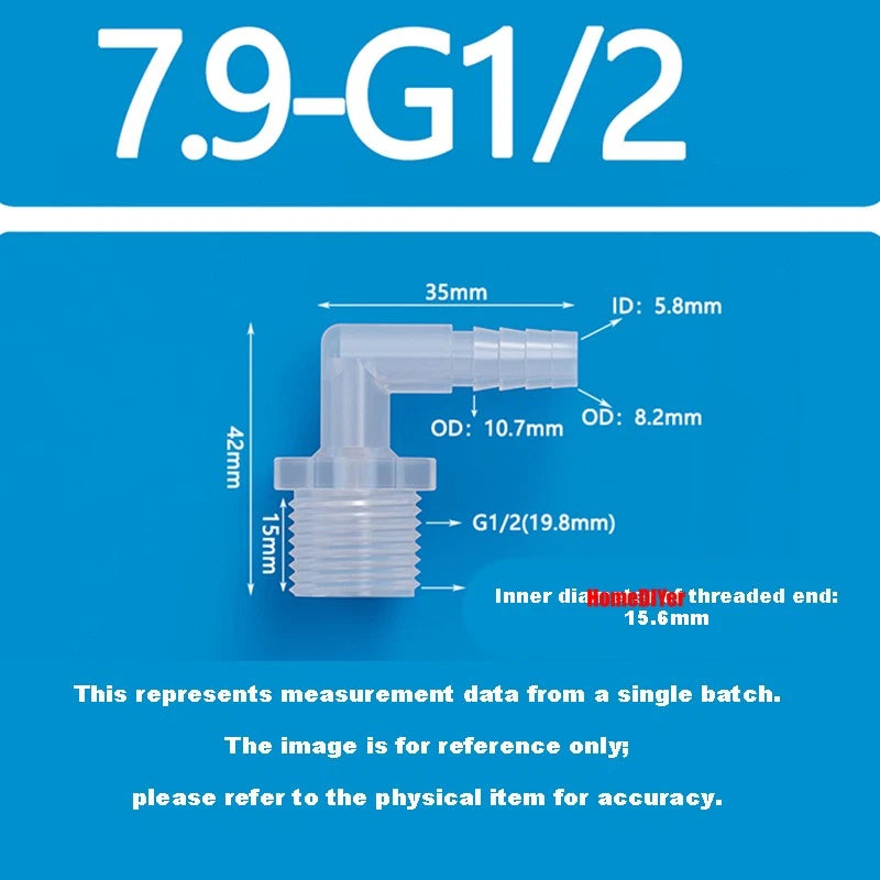 Male Thread Barbed 90° Elbow Hose Connector — Plastic Pipe Fitting with Washer