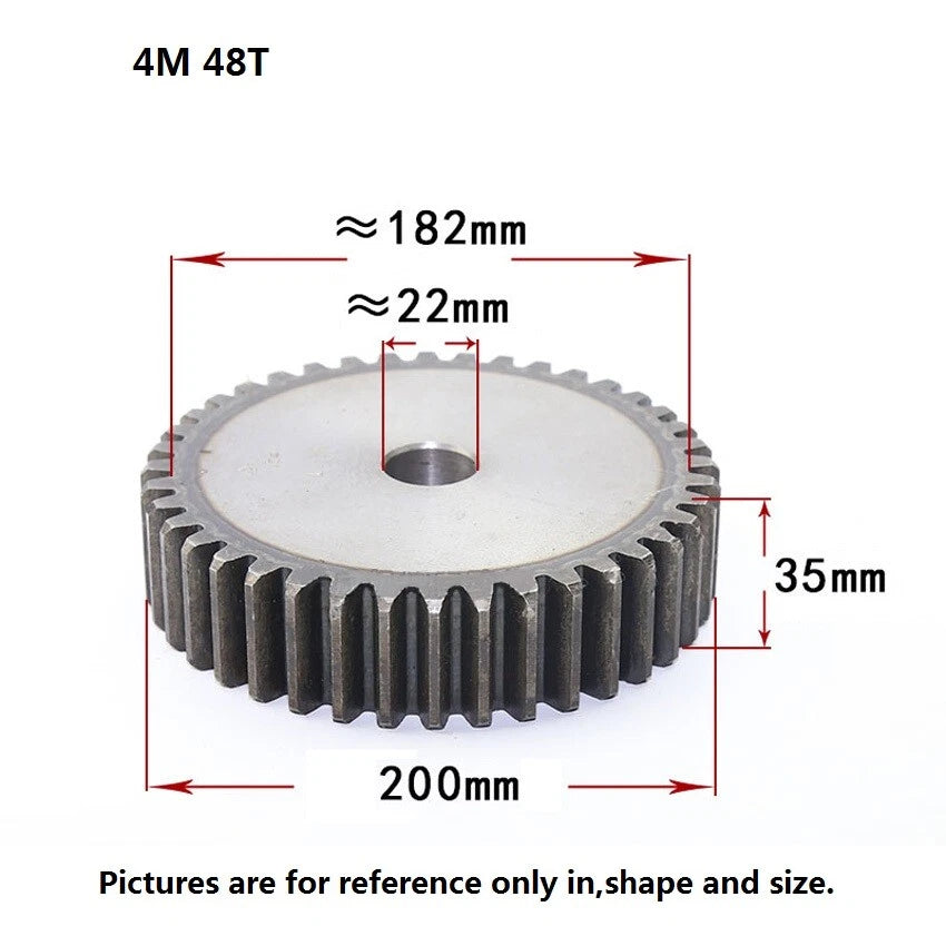 45# Steel 4Mod 10T-80T Spur Gears Thickness 35mm Motor Pinion Transmission Gear