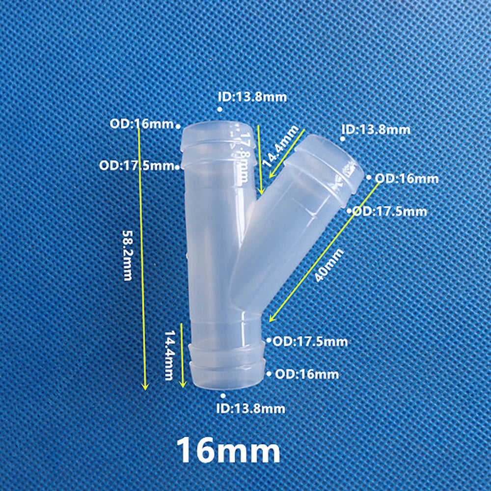Y-Type 3-Way Barbed Hose Connector — Plastic Tee Fitting for Tube & Pipe
