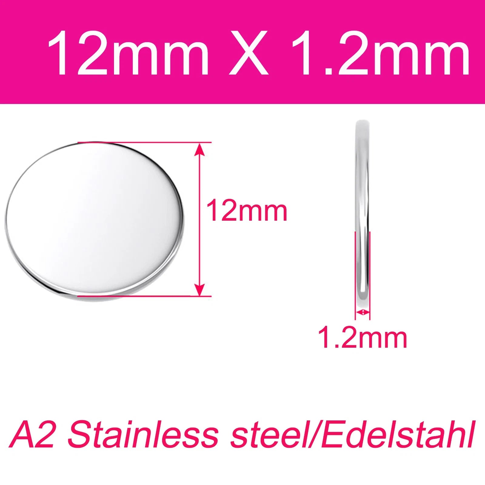 A2 304 Stainless Steel Round Plate Circular Sheet Disc Disk Thickness 1-4mm