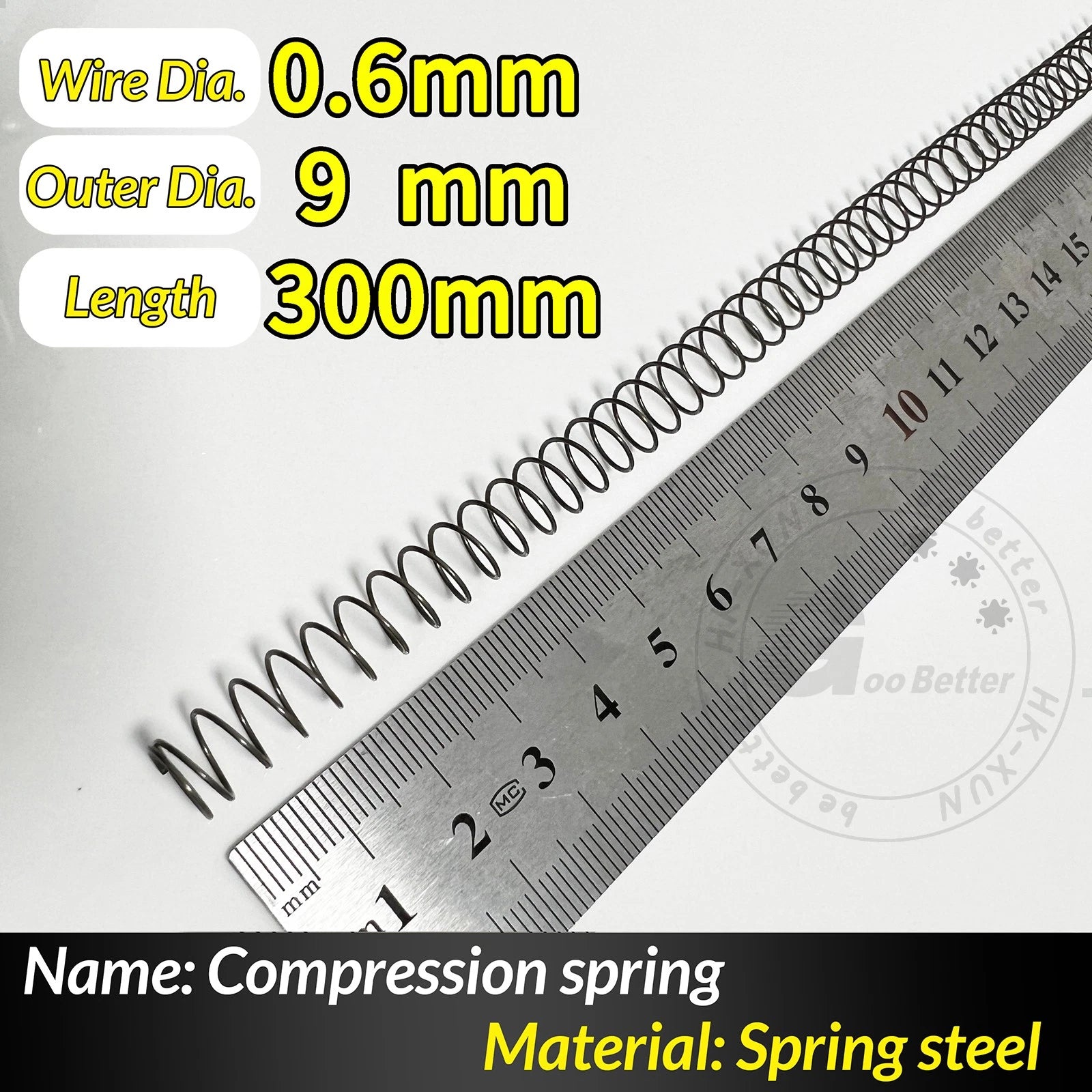 Compression Spring Pressure Springs, Wire Dia 0.3-1.0mm, OD 2-25mm, Length 300mm