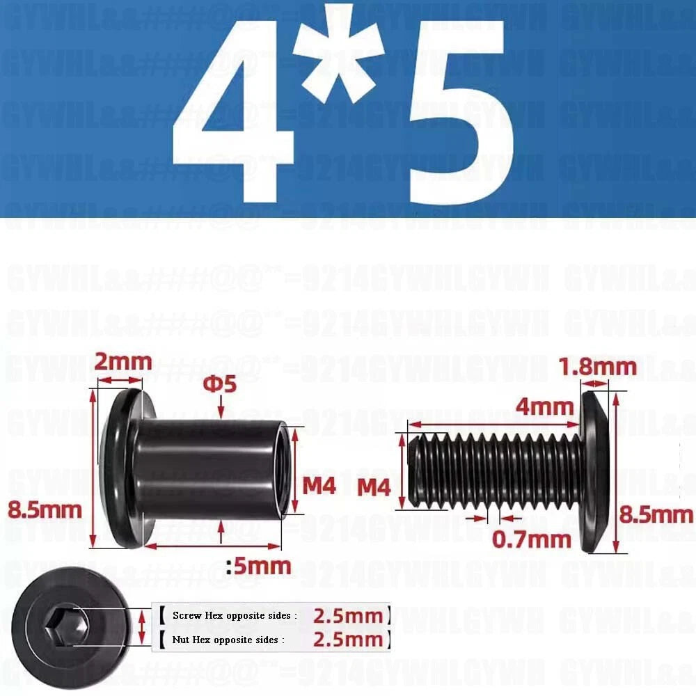 Metric Furniture Connector Bolts with End Cap Nuts — Stainless Steel M2 to M10